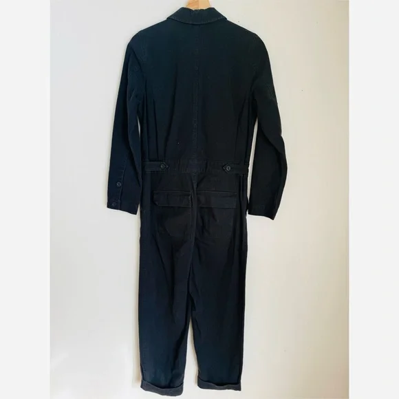 Madewell Signature Coverall Jumpsuit 100% Cotton Denim in Black - Picture 9 of 11